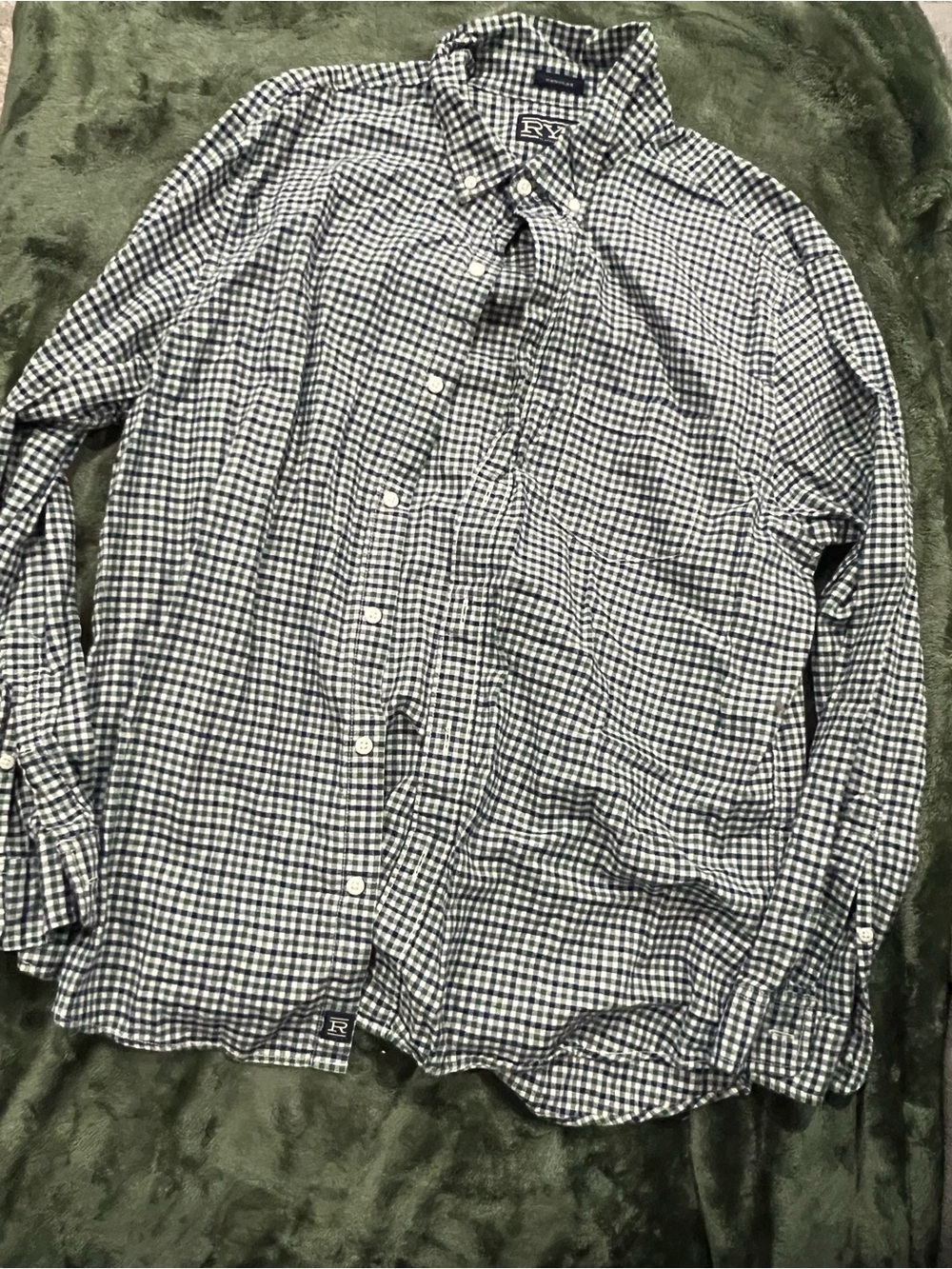 Rye Navy and White Gingham Dress Shirt